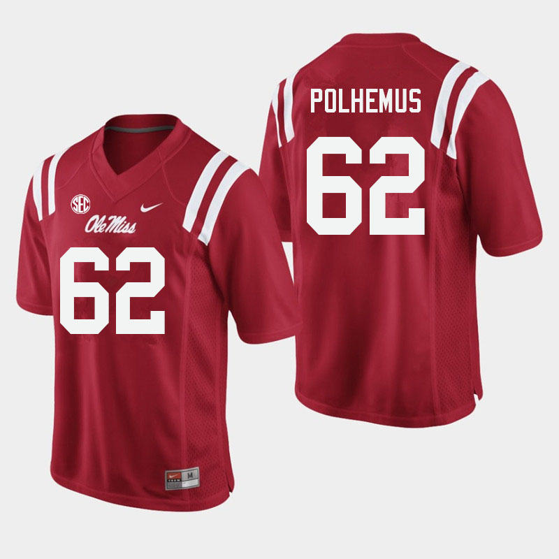Andrew Polhemus Ole Miss Rebels NCAA Men's Red #62 Stitched Limited College Football Jersey SAM6658KE
